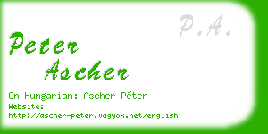 peter ascher business card