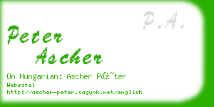 peter ascher business card